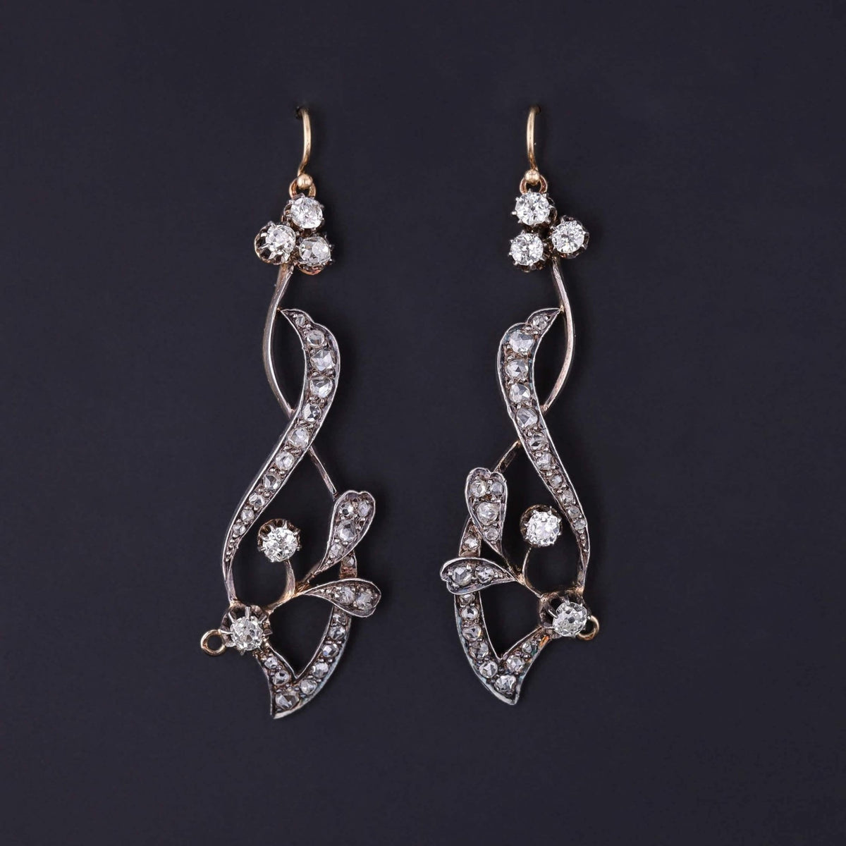 Belle Epoque Convertible Diamond Necklace of 18k Gold and Silver - Trademark Antiques