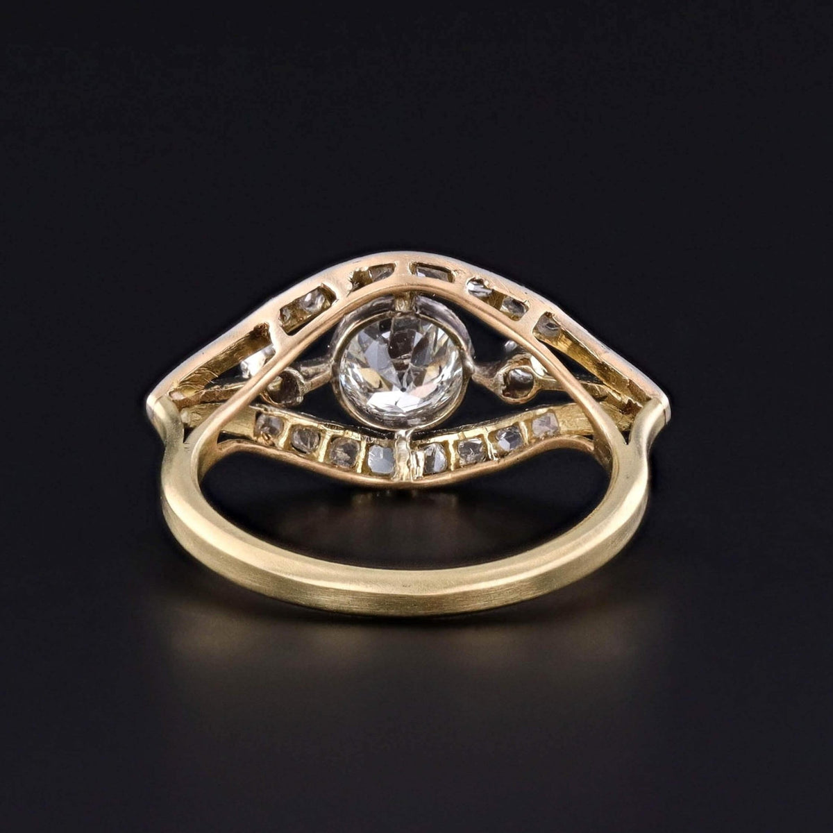 Belle Epoque Diamond Evil Eye Ring of 18k Gold - Trademark Antiques