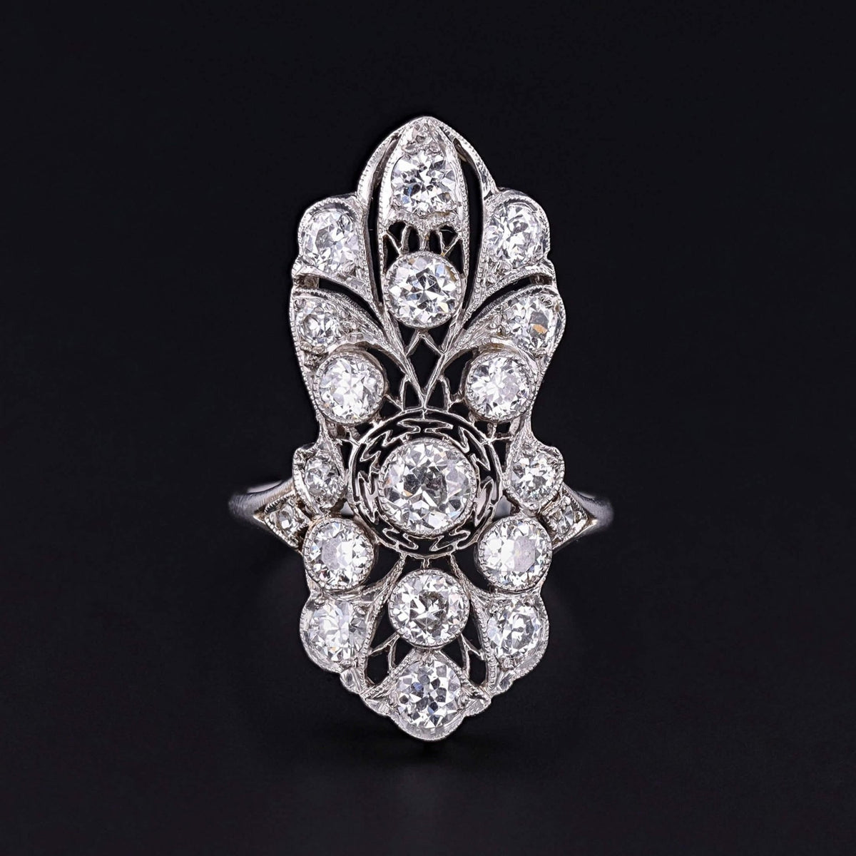 Belle Epoque Diamond Ring of Platinum - Trademark Antiques