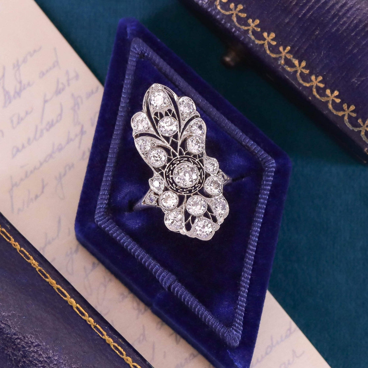 Belle Epoque Diamond Ring of Platinum - Trademark Antiques