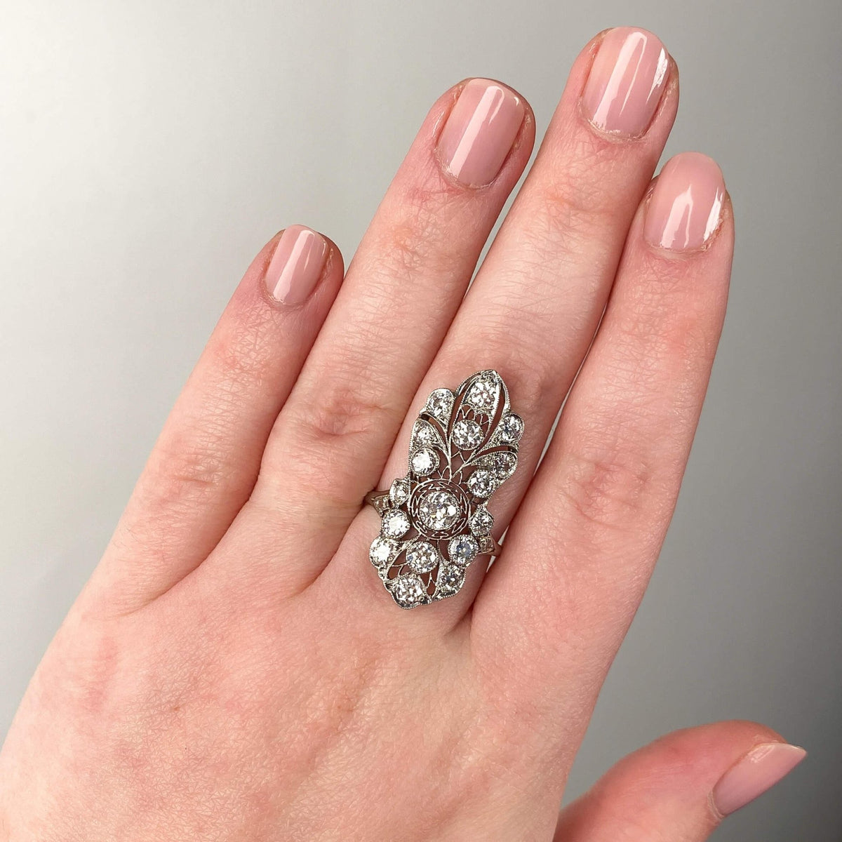 Belle Epoque Diamond Ring of Platinum - Trademark Antiques