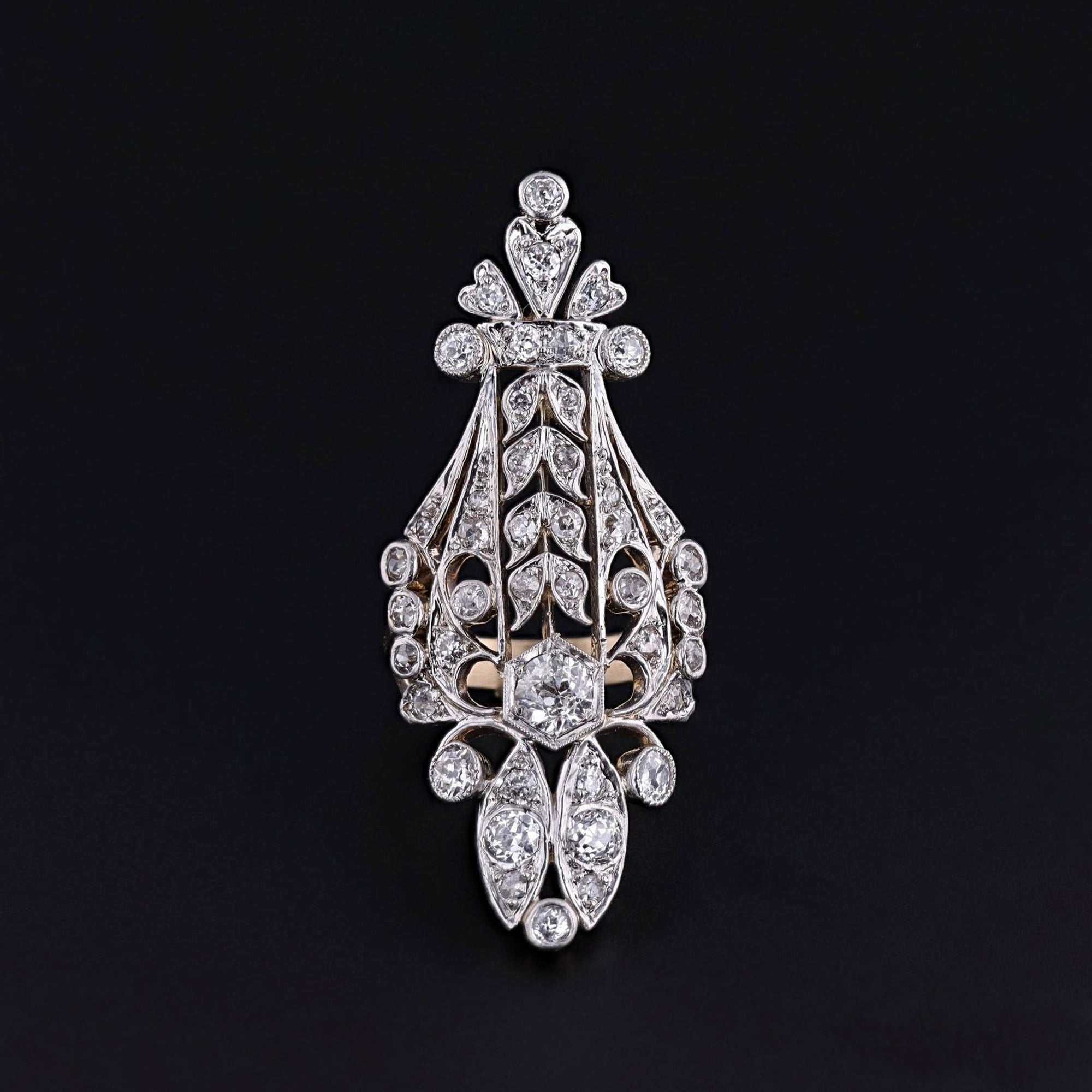 Belle Epoque Diamond Ring of Platinum and 14k Gold - Trademark Antiques