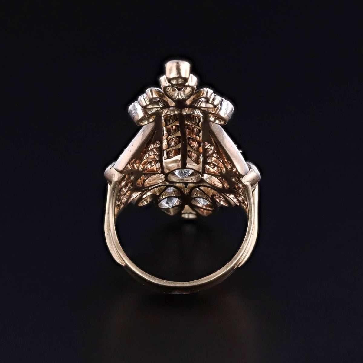 Belle Epoque Diamond Ring of Platinum and 14k Gold - Trademark Antiques
