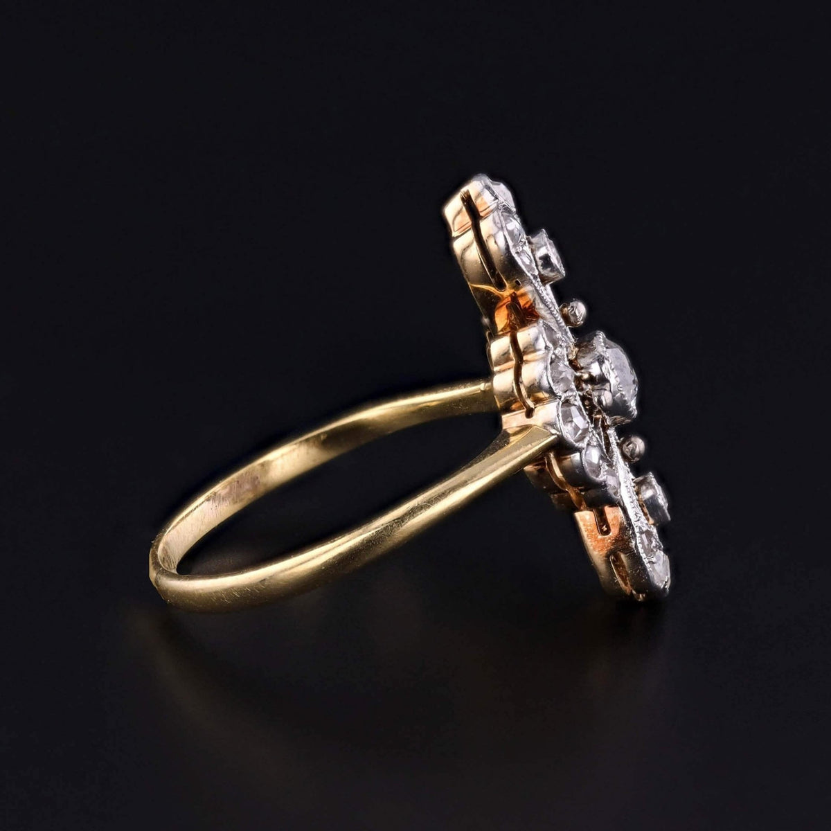 Belle Epoque Diamond Ring of Platinum and 18k Gold - Trademark Antiques