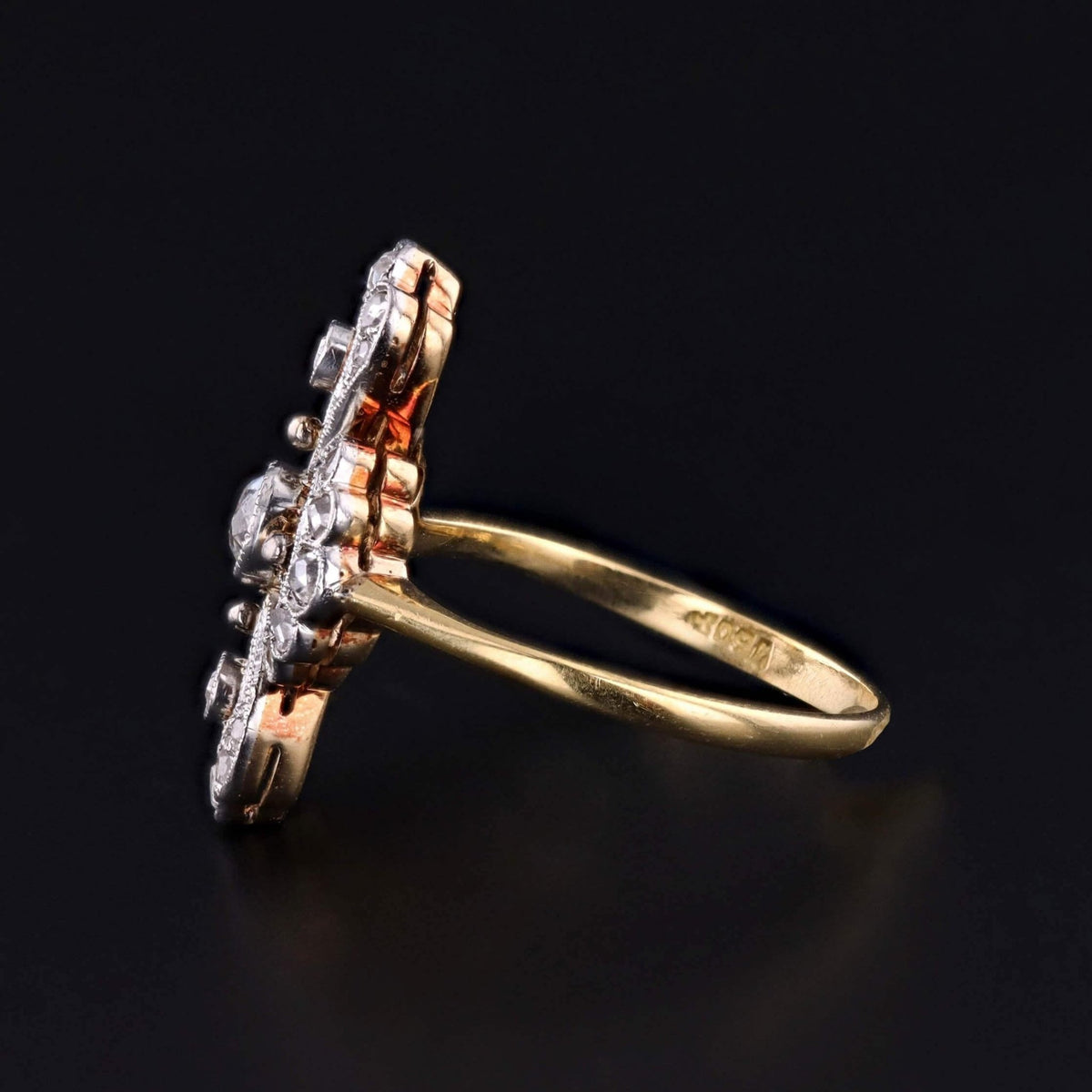 Belle Epoque Diamond Ring of Platinum and 18k Gold - Trademark Antiques