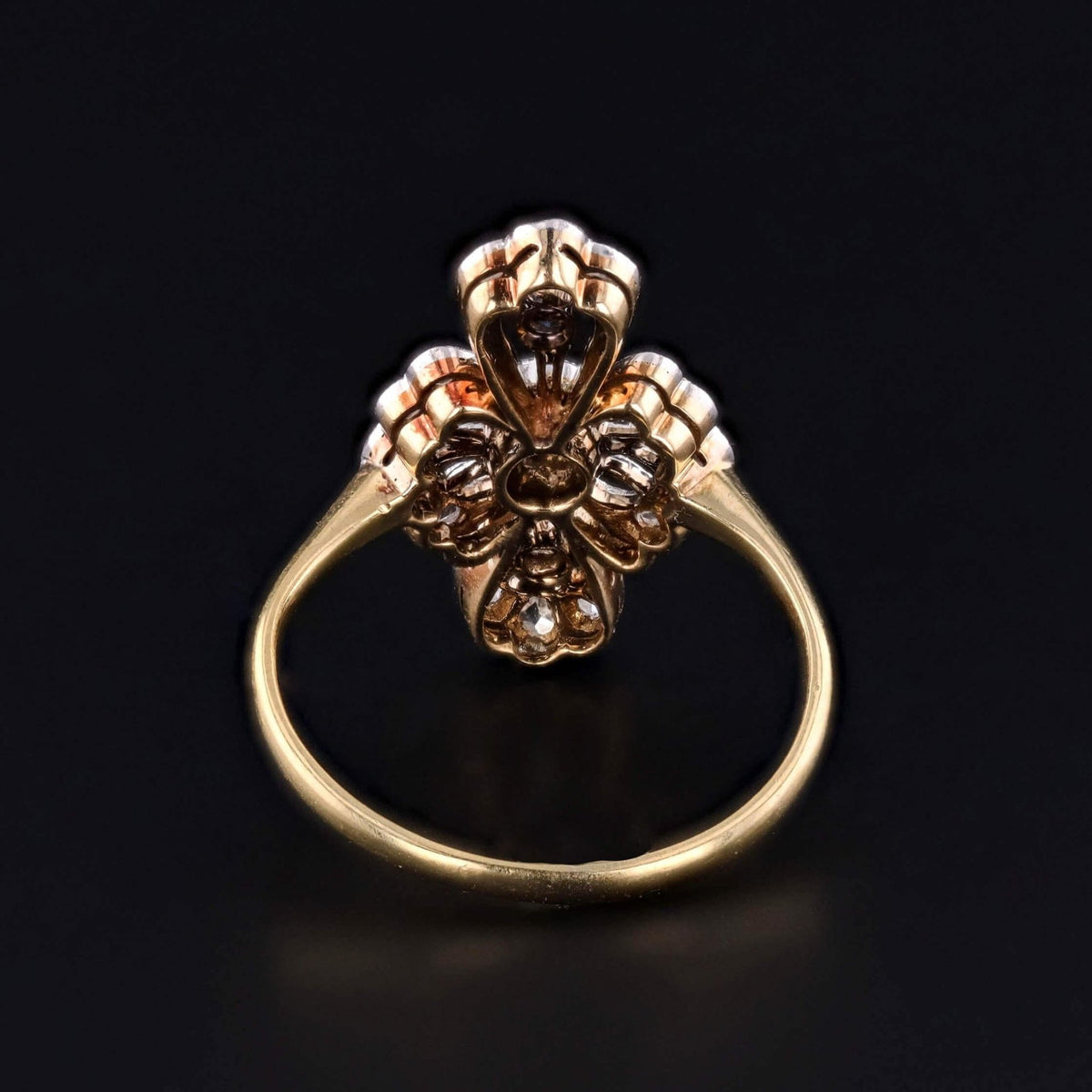 Belle Epoque Diamond Ring of Platinum and 18k Gold - Trademark Antiques