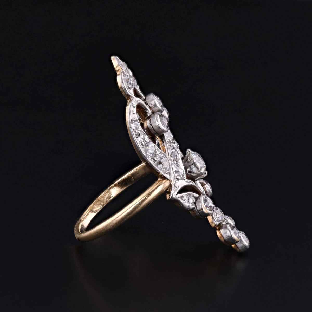 Belle Epoque Diamond Ring of Platinum and Gold - Trademark Antiques