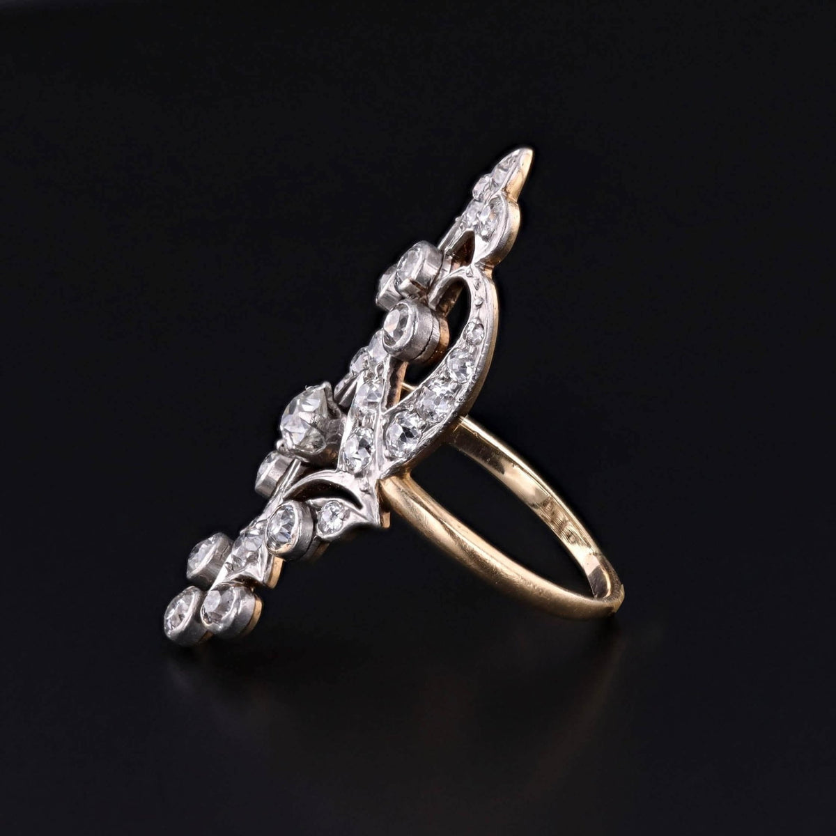 Belle Epoque Diamond Ring of Platinum and Gold - Trademark Antiques