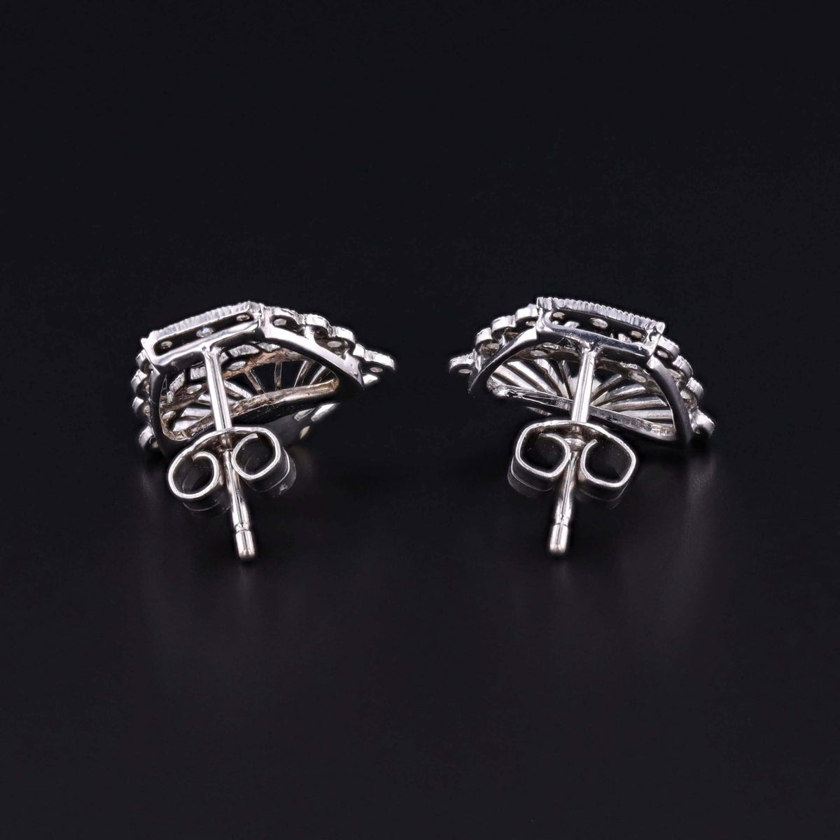 Belle Epoque Platinum Diamond and Pearl Earrings - Trademark Antiques