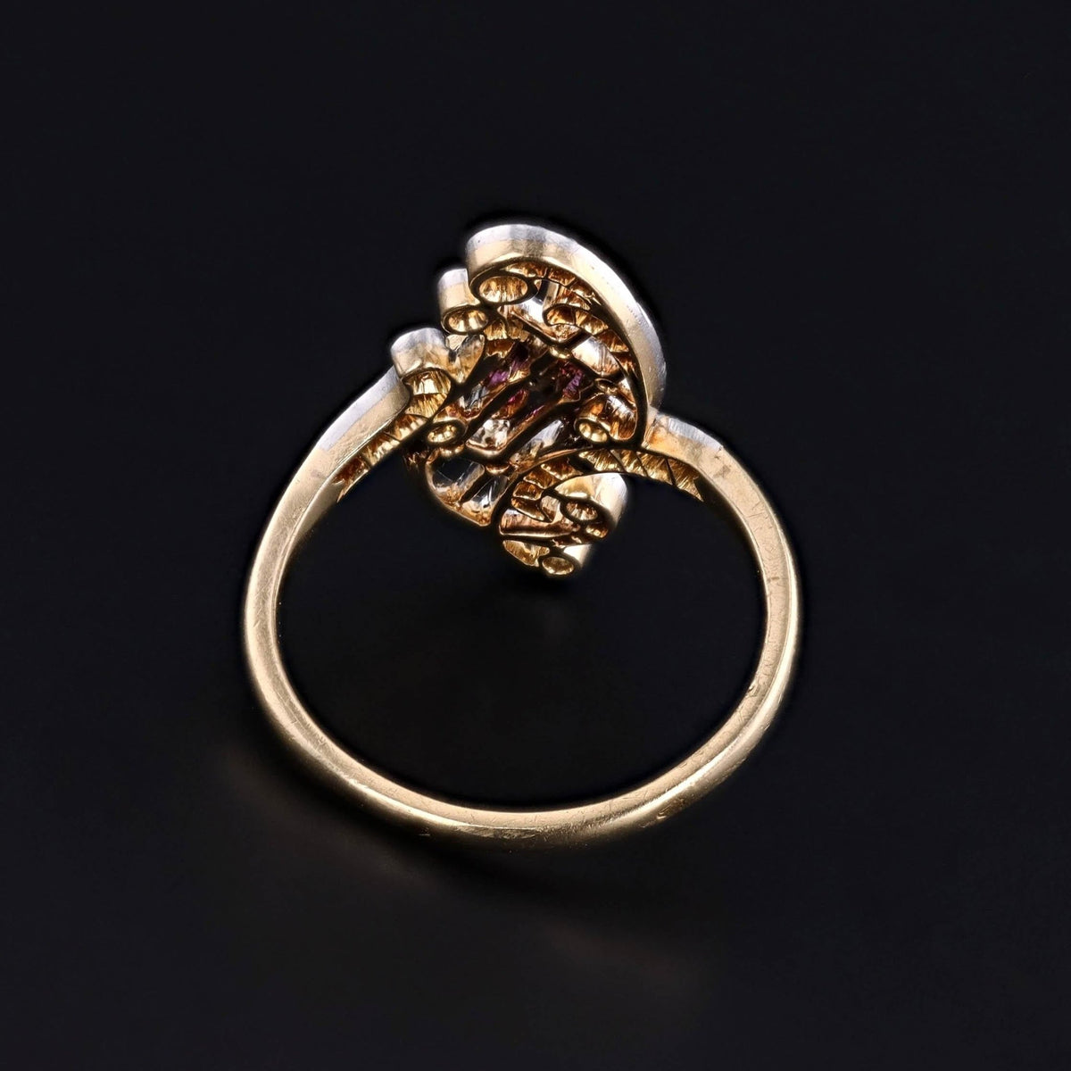 Belle Epoque Ruby and Diamond Ring of 18k Gold - Trademark Antiques