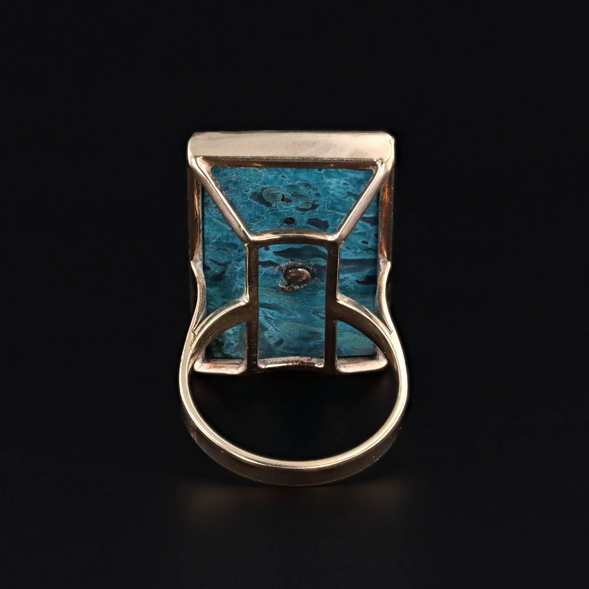 Chrysocolla Snake Ring of 14k Gold - Trademark Antiques