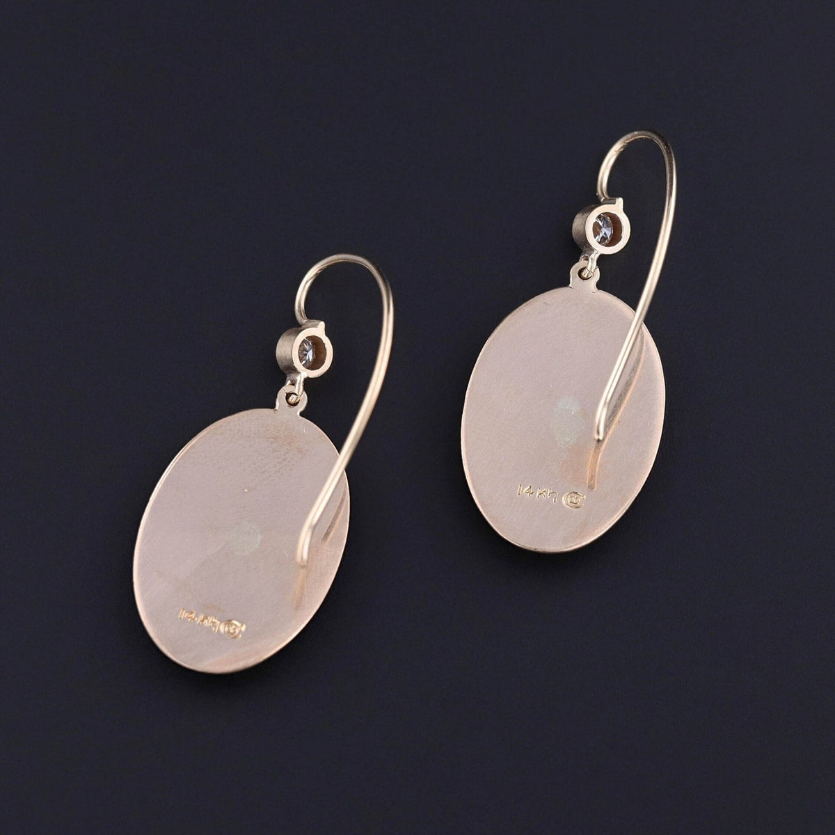 Diamond Snake Earrings of 14k Gold - Trademark Antiques