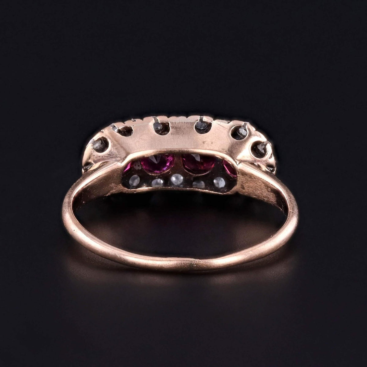 Edwardian Ruby and Diamond Ring of 10k Gold - Trademark Antiques