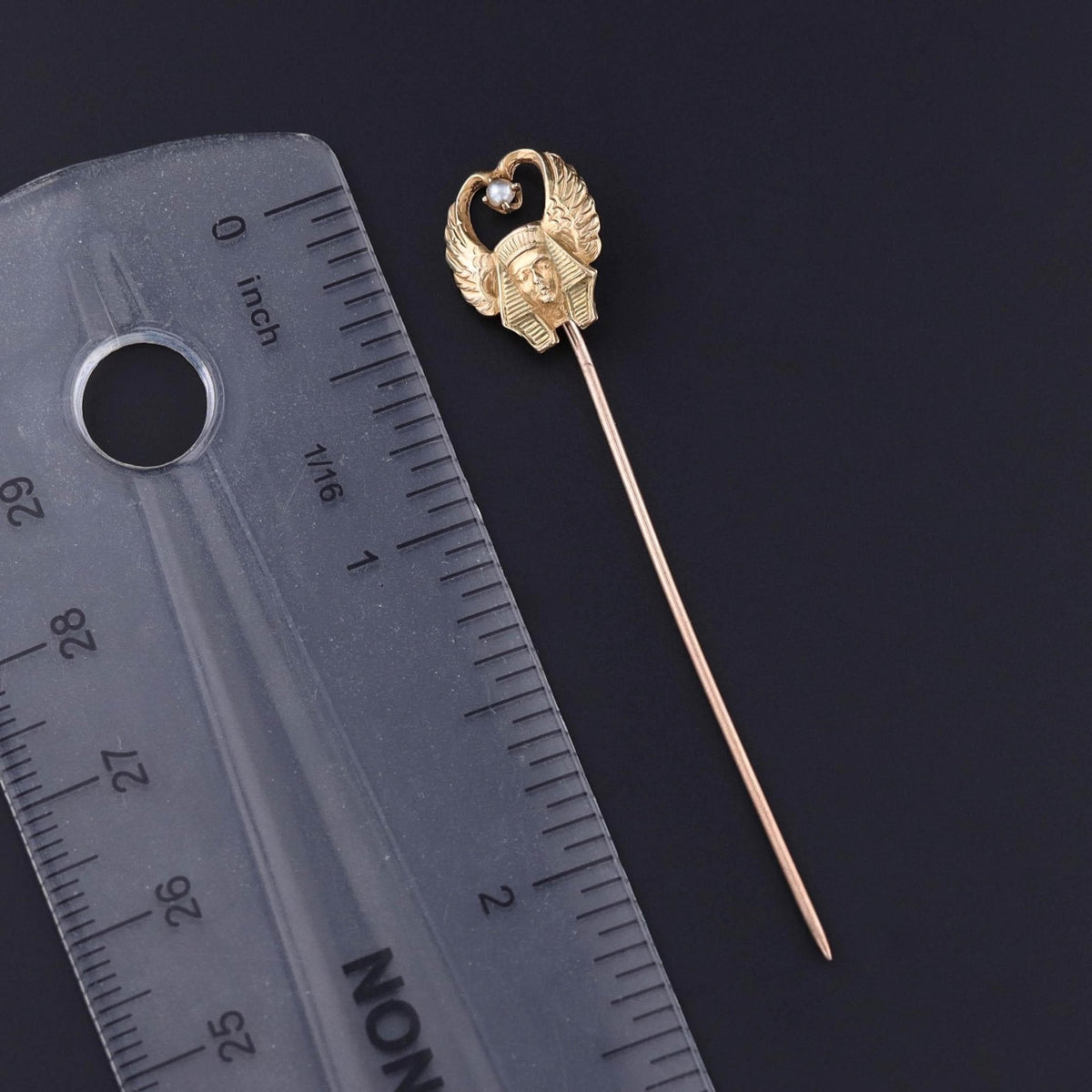 Egyptian Revival Stickpin of 10k Gold - Trademark Antiques
