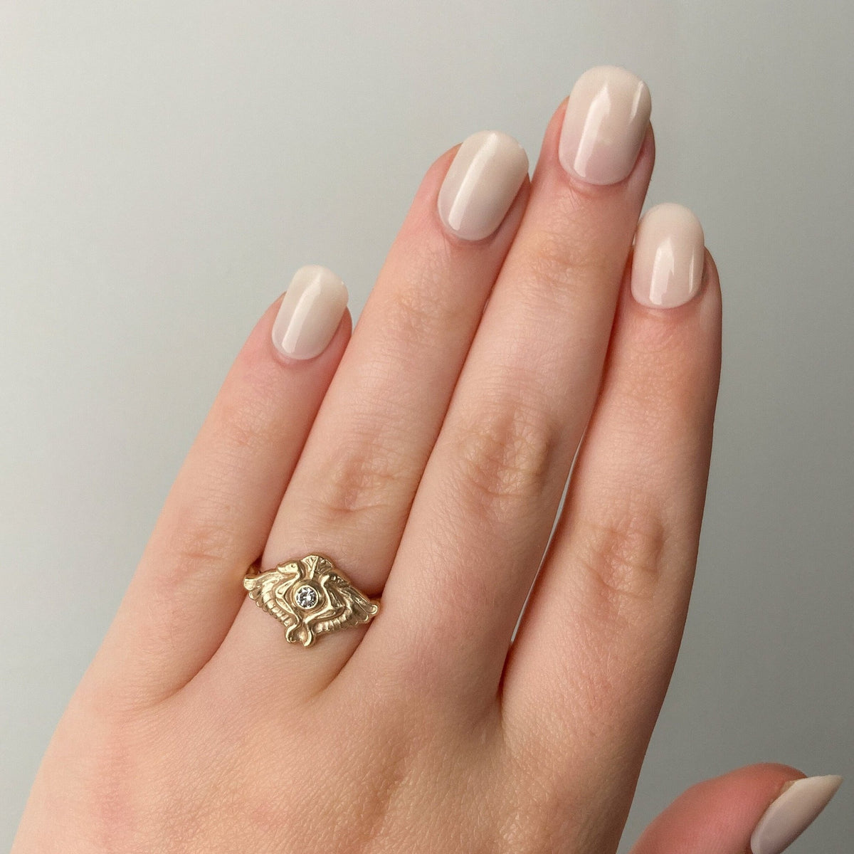 Egytpian Revival Reproduction Ring of 14k Gold - Trademark Antiques