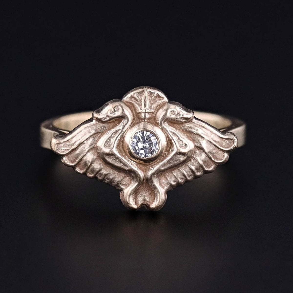 Egytpian Revival Reproduction Ring of 14k Gold - Trademark Antiques