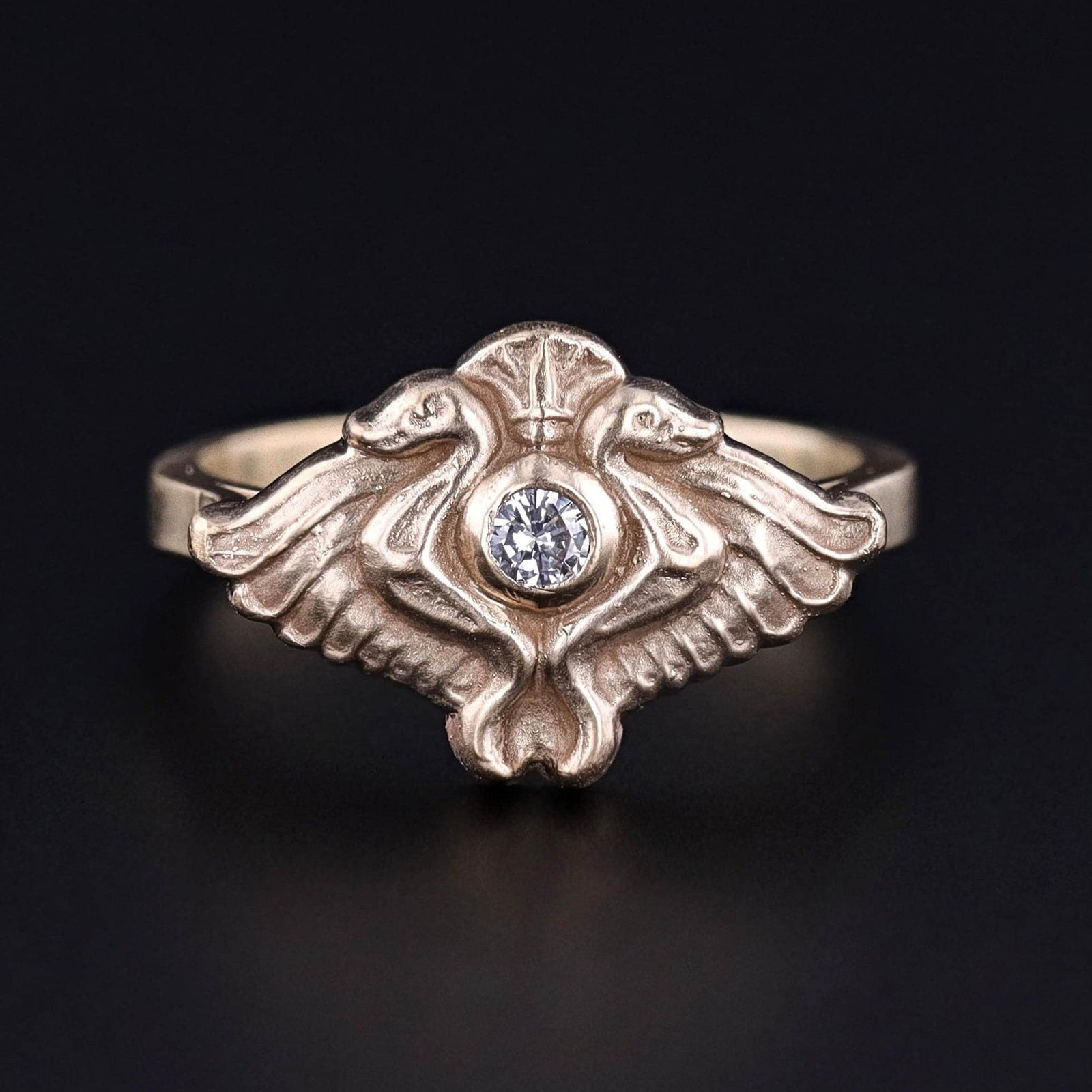 Egytpian Revival Reproduction Ring of 14k Gold - Trademark Antiques