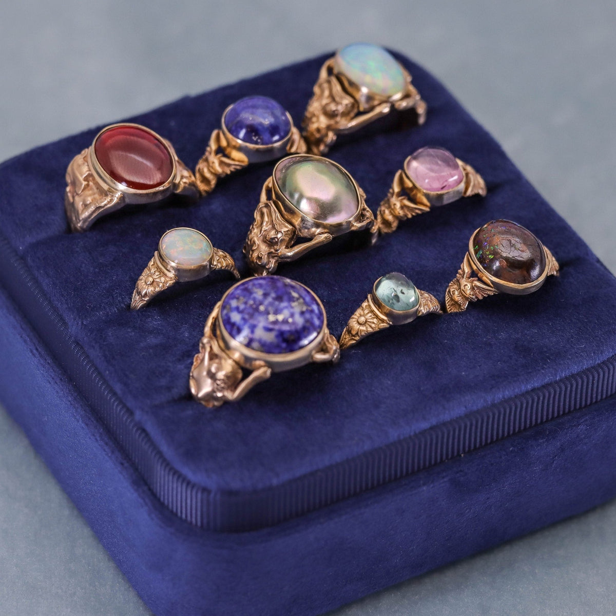 Garnet Sphinx Ring of 14k Gold - Trademark Antiques