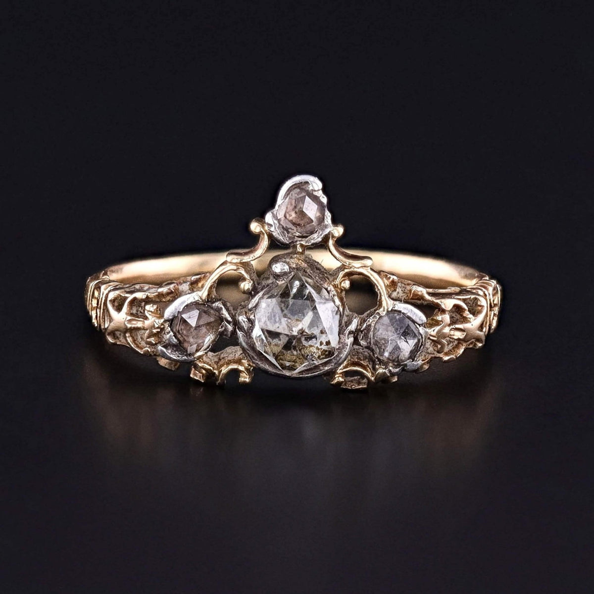 Georgian Diamond Tiara Ring of 18k Gold - Trademark Antiques