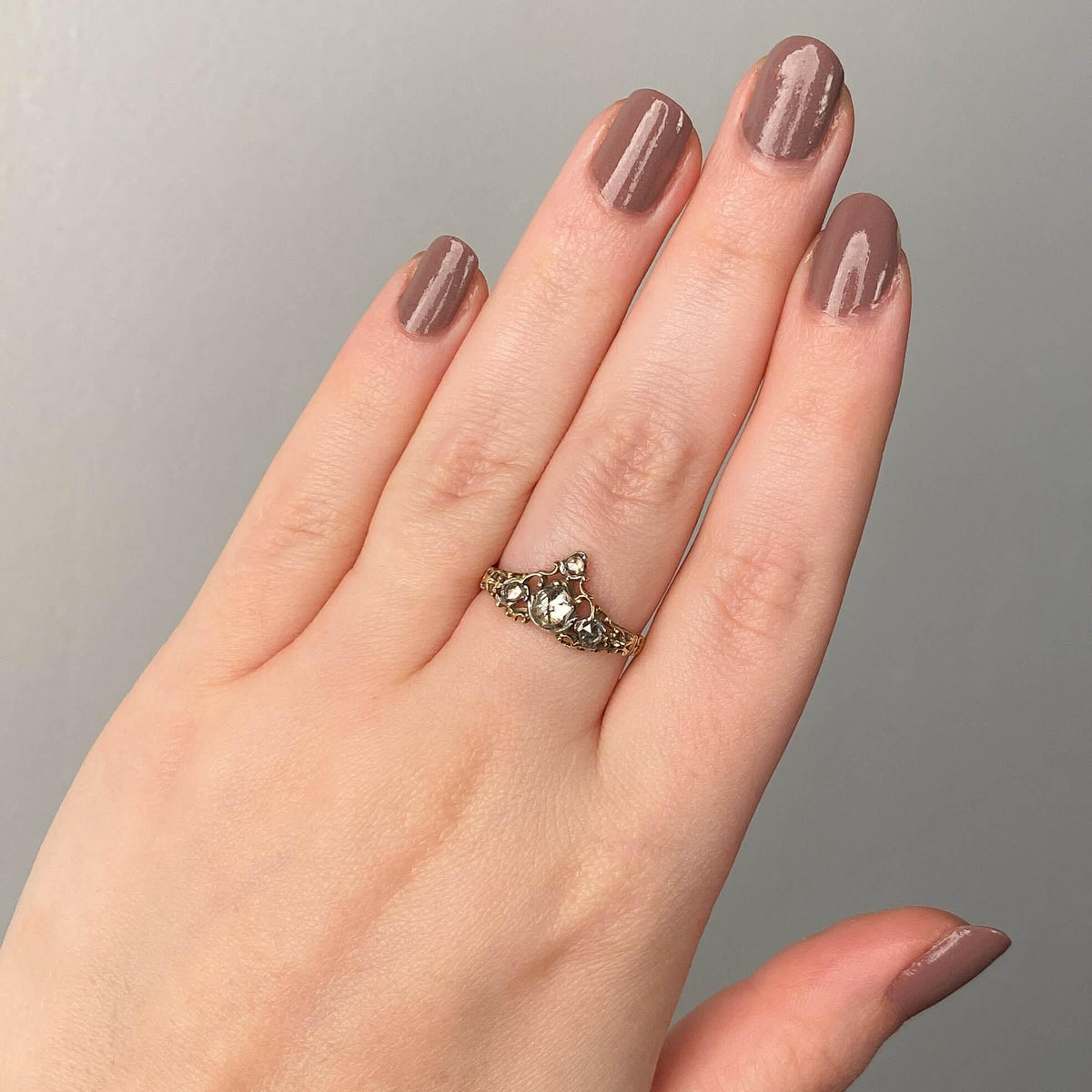 Georgian Diamond Tiara Ring of 18k Gold - Trademark Antiques