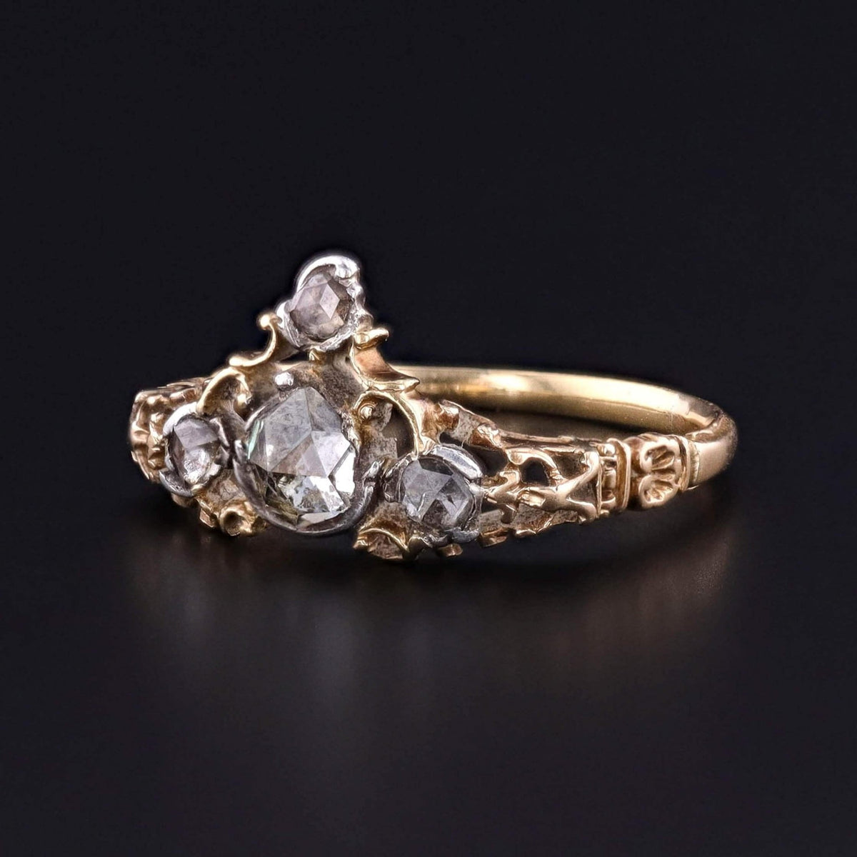 Georgian Diamond Tiara Ring of 18k Gold - Trademark Antiques