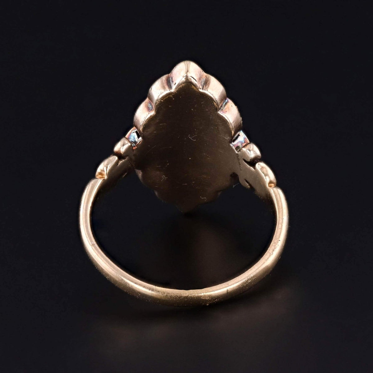 Georgian Emerald and Diamond Ring of 18k and 15k Gold - Trademark Antiques