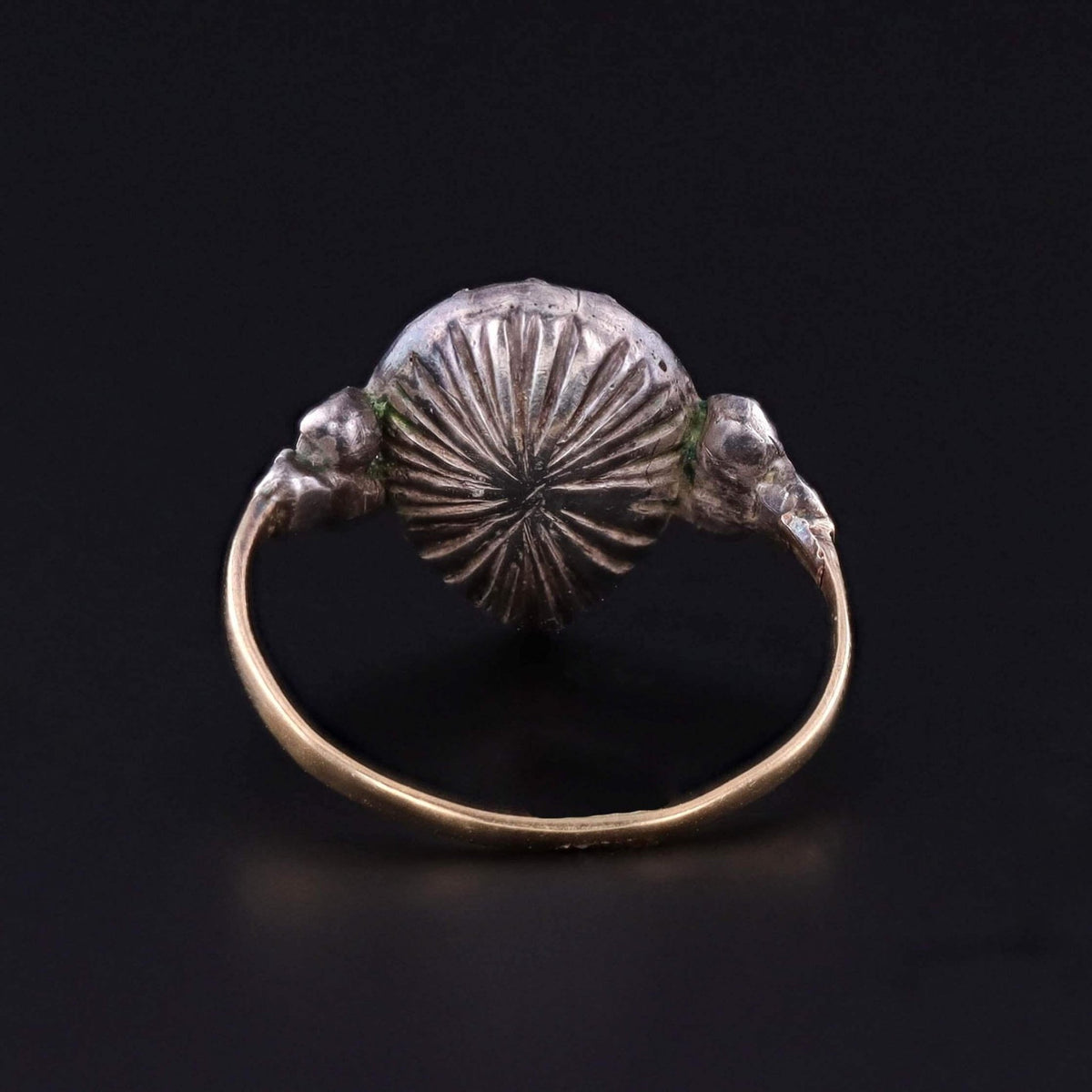 Georgian Flat Cut Garnet Ring of 9ct Gold and Silver - Trademark Antiques