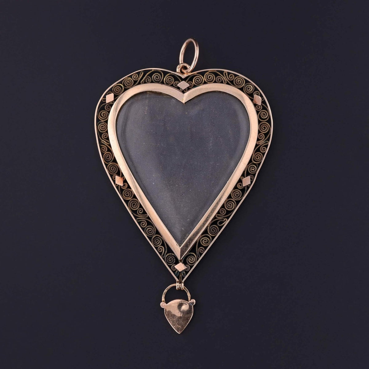 Georgian Garde Vous Cherub Pendant of 17k Gold and Painted Sepia - Trademark Antiques
