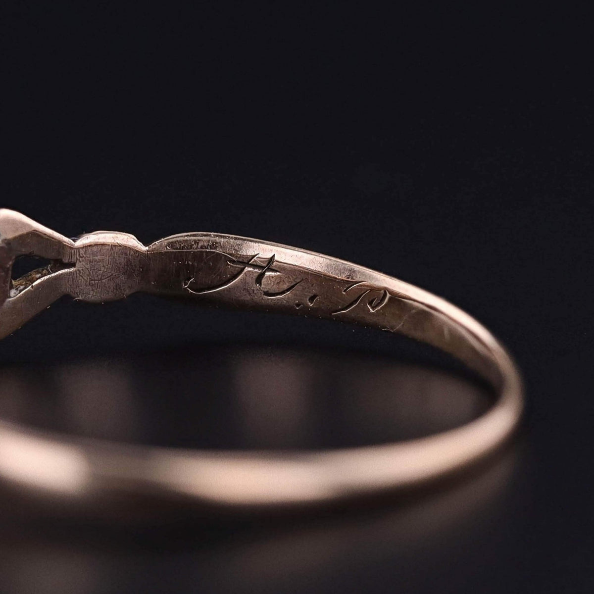 Georgian Garnet Ring of 14k Gold and Silver - Trademark Antiques