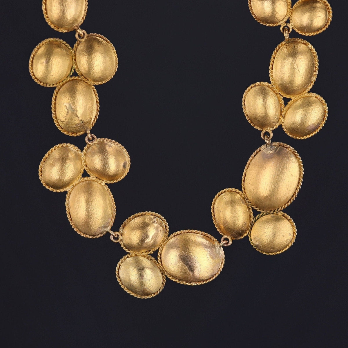 Georgian Garnet Riviere Necklace of 14k Gold - Trademark Antiques