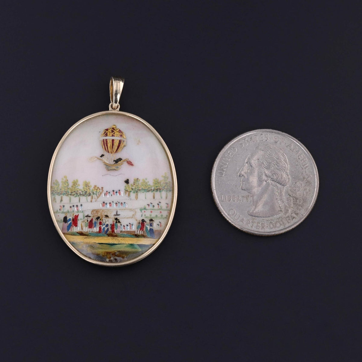 Georgian Hot Air Balloon Miniature Pendant of 14k Gold - Trademark Antiques