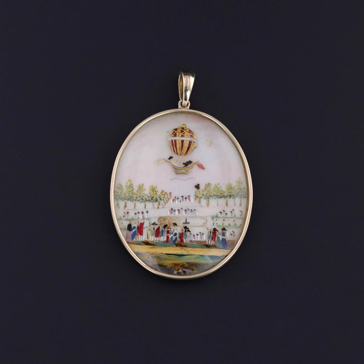 Georgian Hot Air Balloon Miniature Pendant of 14k Gold - Trademark Antiques