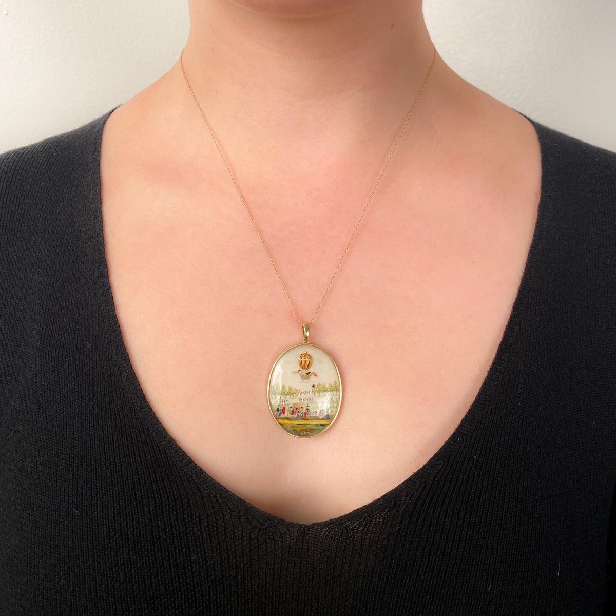 Georgian Hot Air Balloon Miniature Pendant of 14k Gold - Trademark Antiques