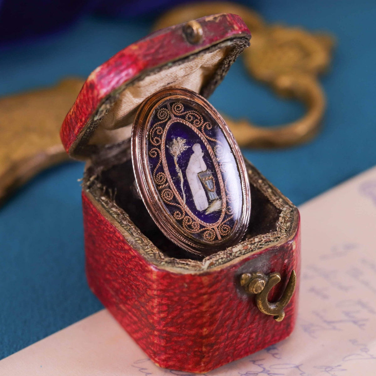 Georgian Mourning Ring in Original Box - Trademark Antiques