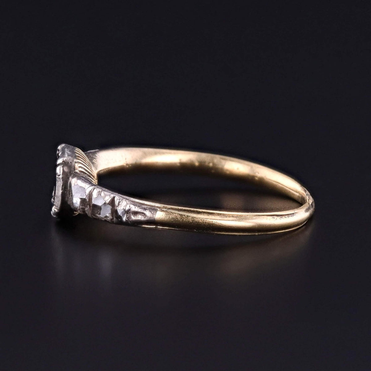 Georgian Rhodolite Garnet and Diamond Ring of 14k Gold - Trademark Antiques