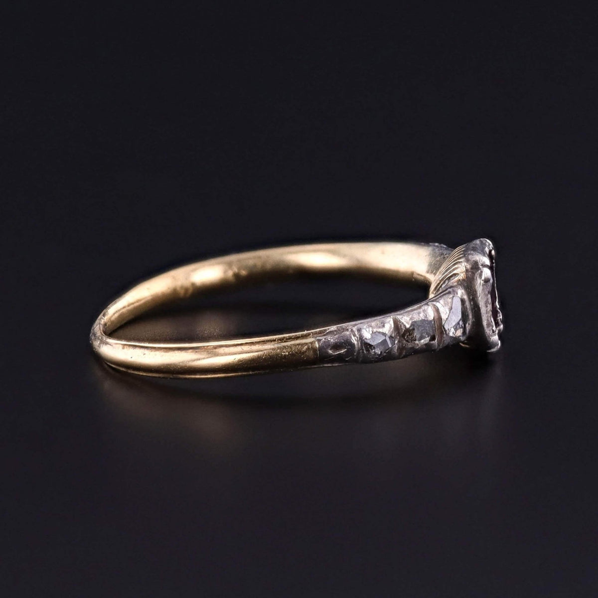 Georgian Rhodolite Garnet and Diamond Ring of 14k Gold - Trademark Antiques