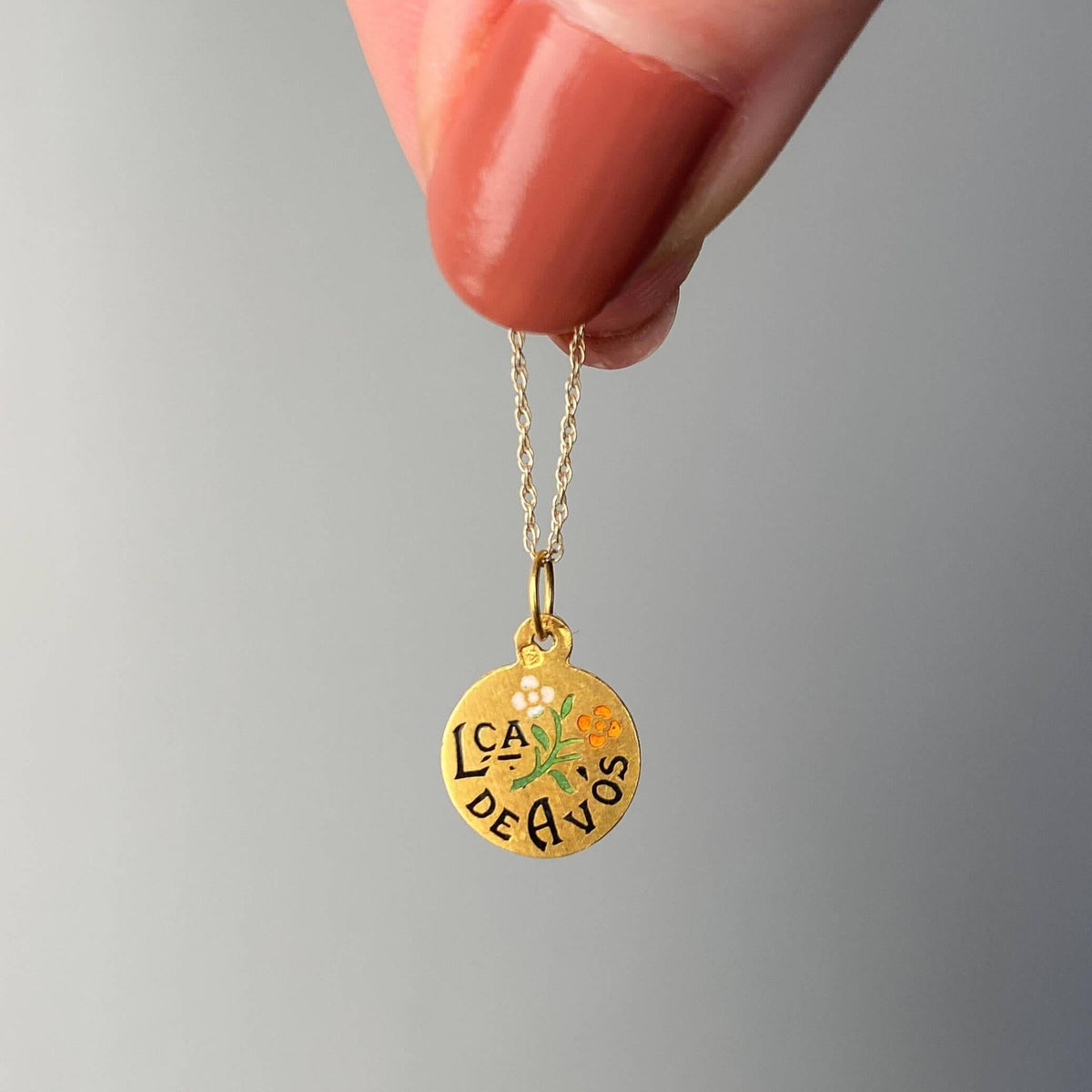 Gold Grandchild Love Token Charm - Trademark Antiques