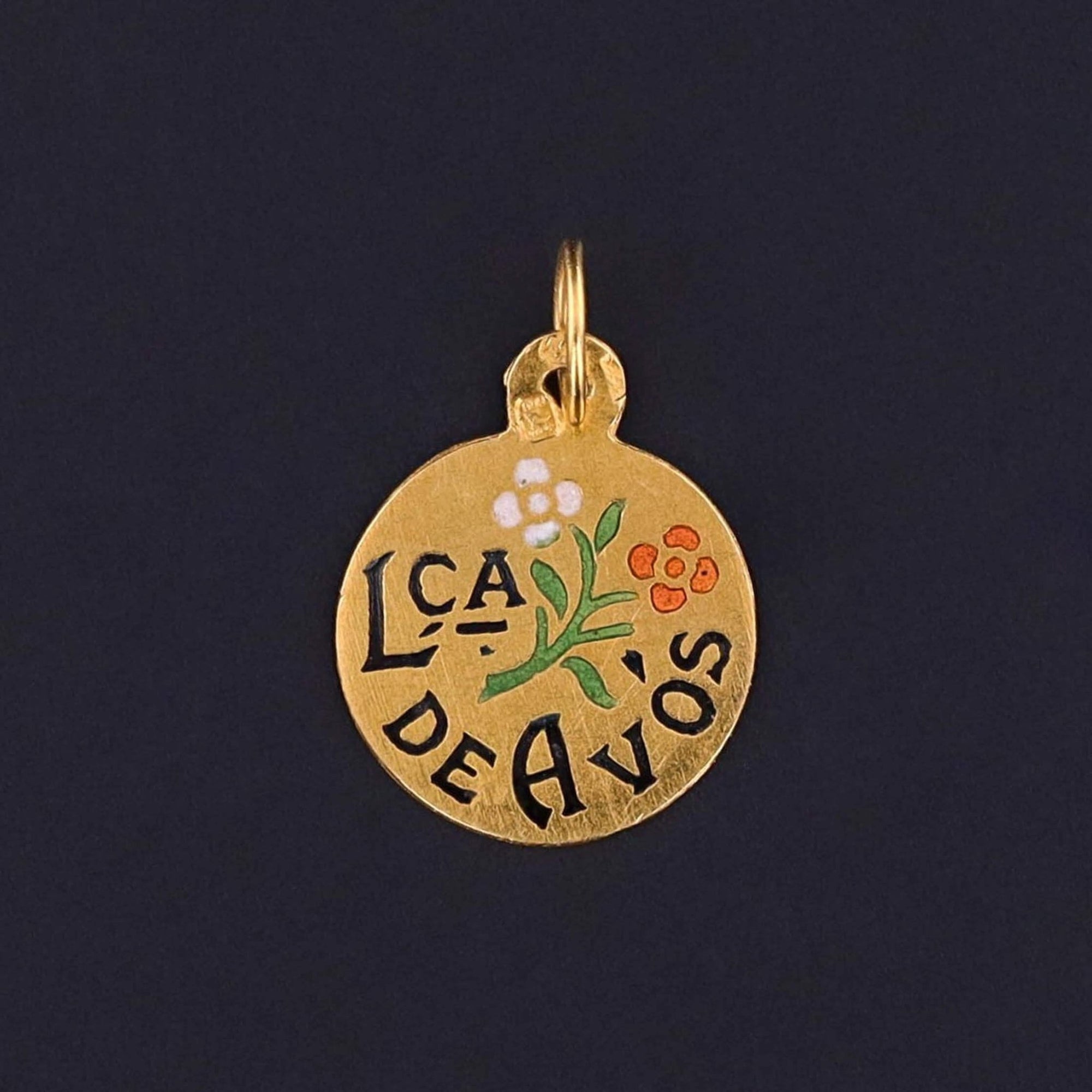 Gold Grandchild Love Token Charm - Trademark Antiques