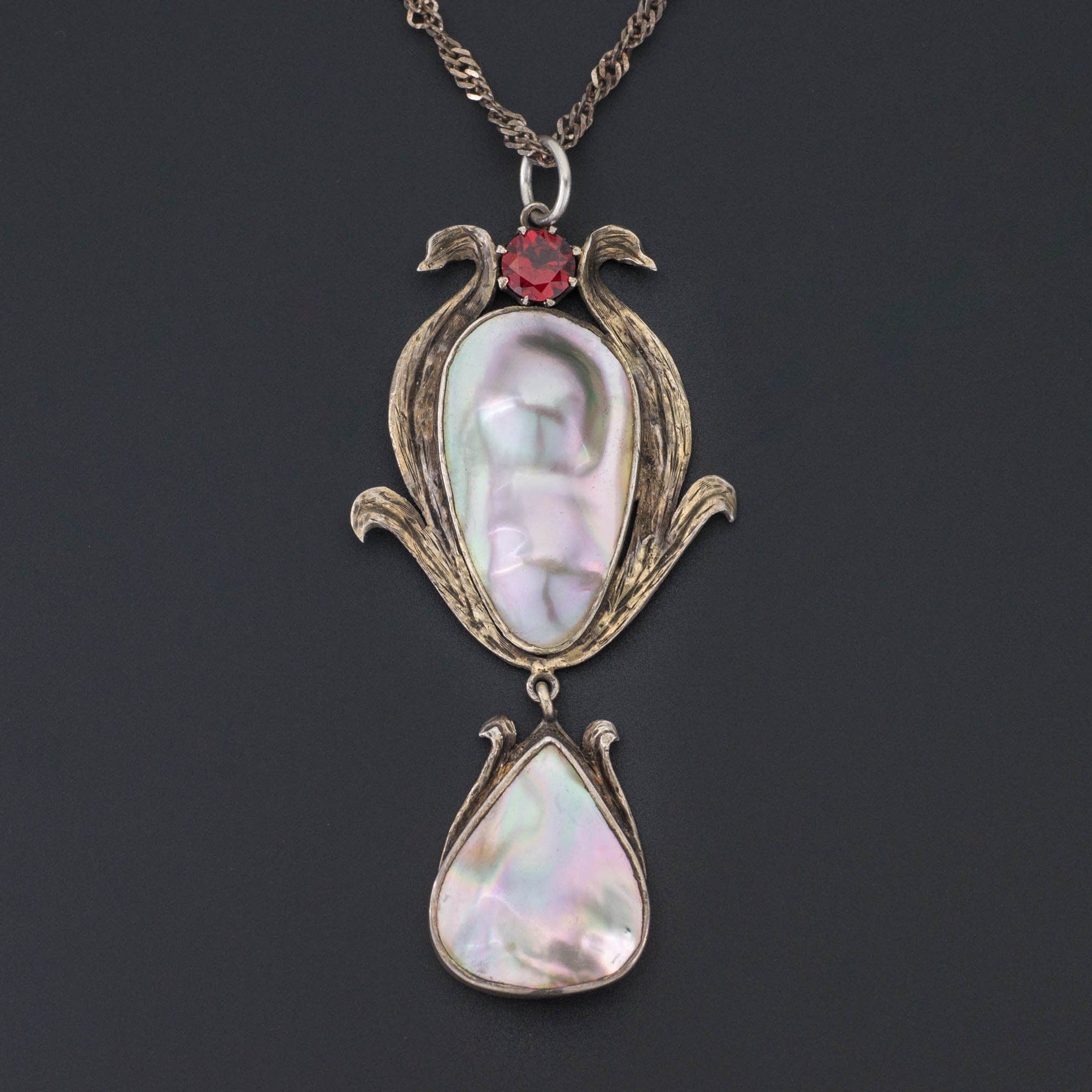 Antique Pearl Pendant of Silver