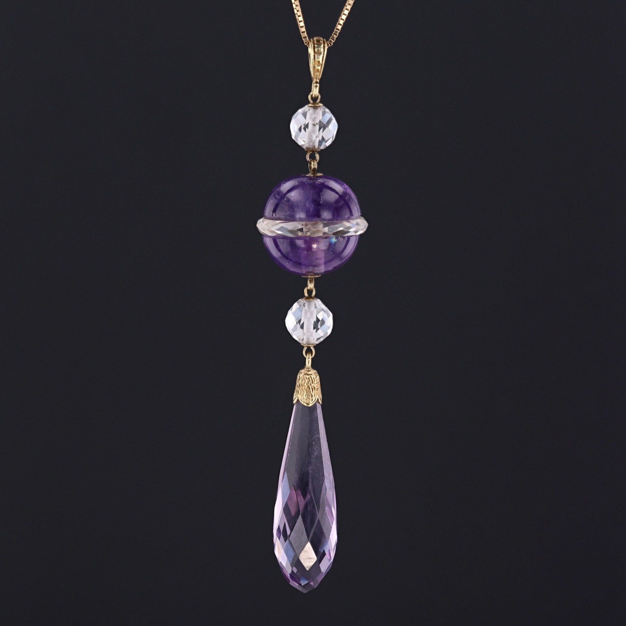 Vintage Amethyst Pendant of 10k Gold