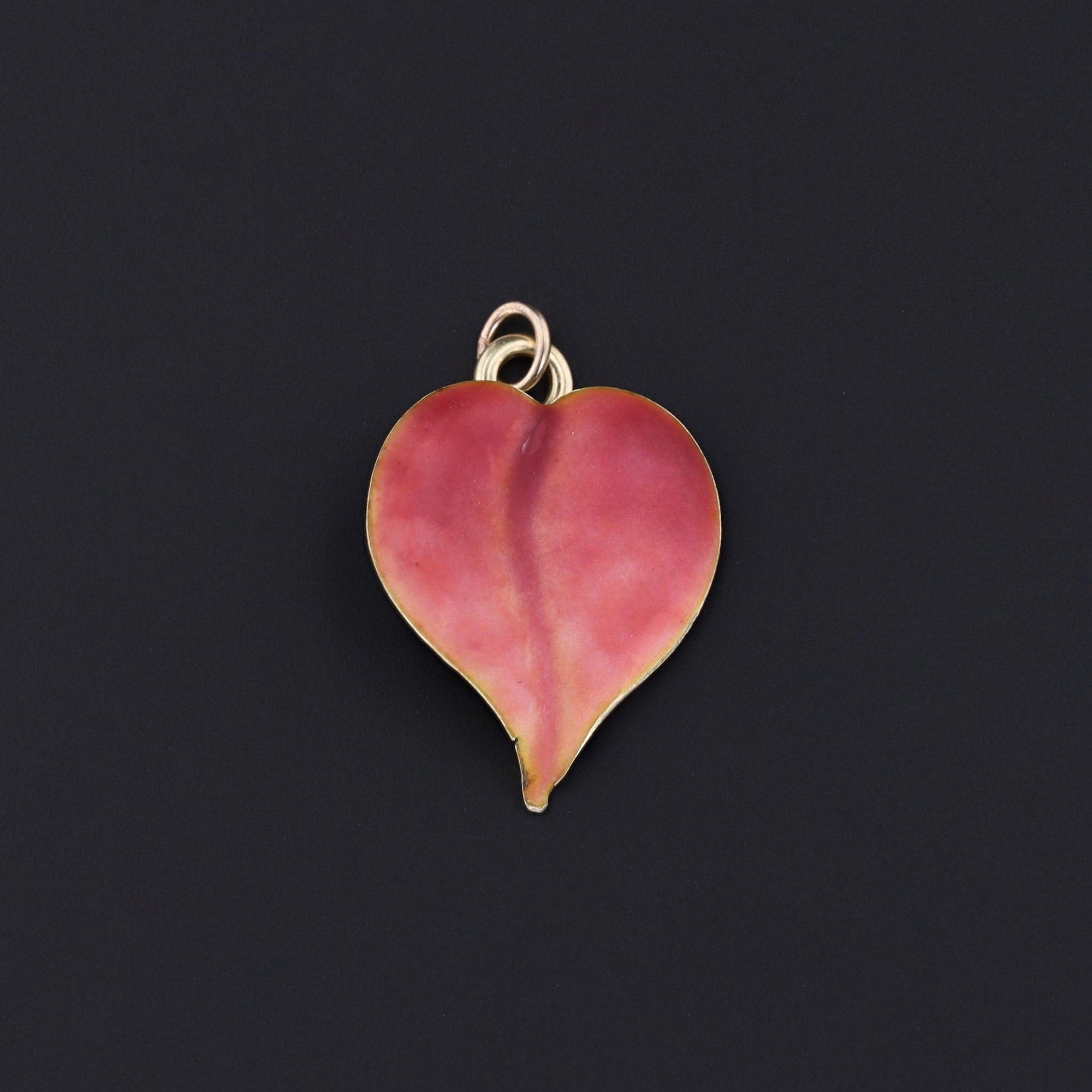 Antique Enamel Petal Conversion Charm of 14k Gold