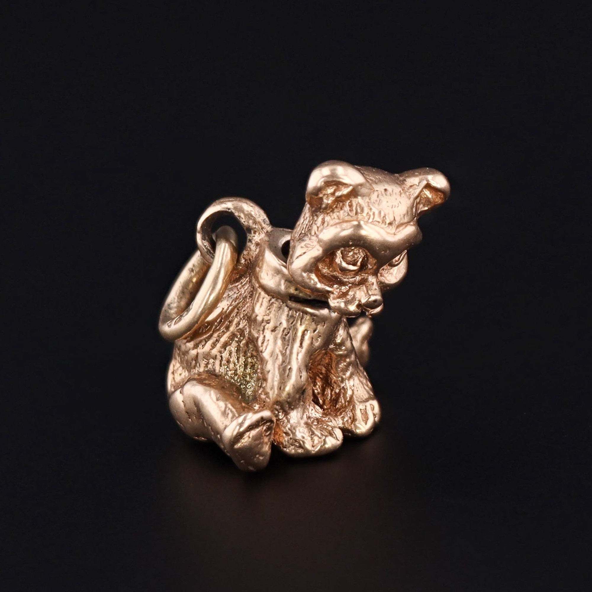 Vintage Moveable Bobble Head Dog Charm of 14k Gold