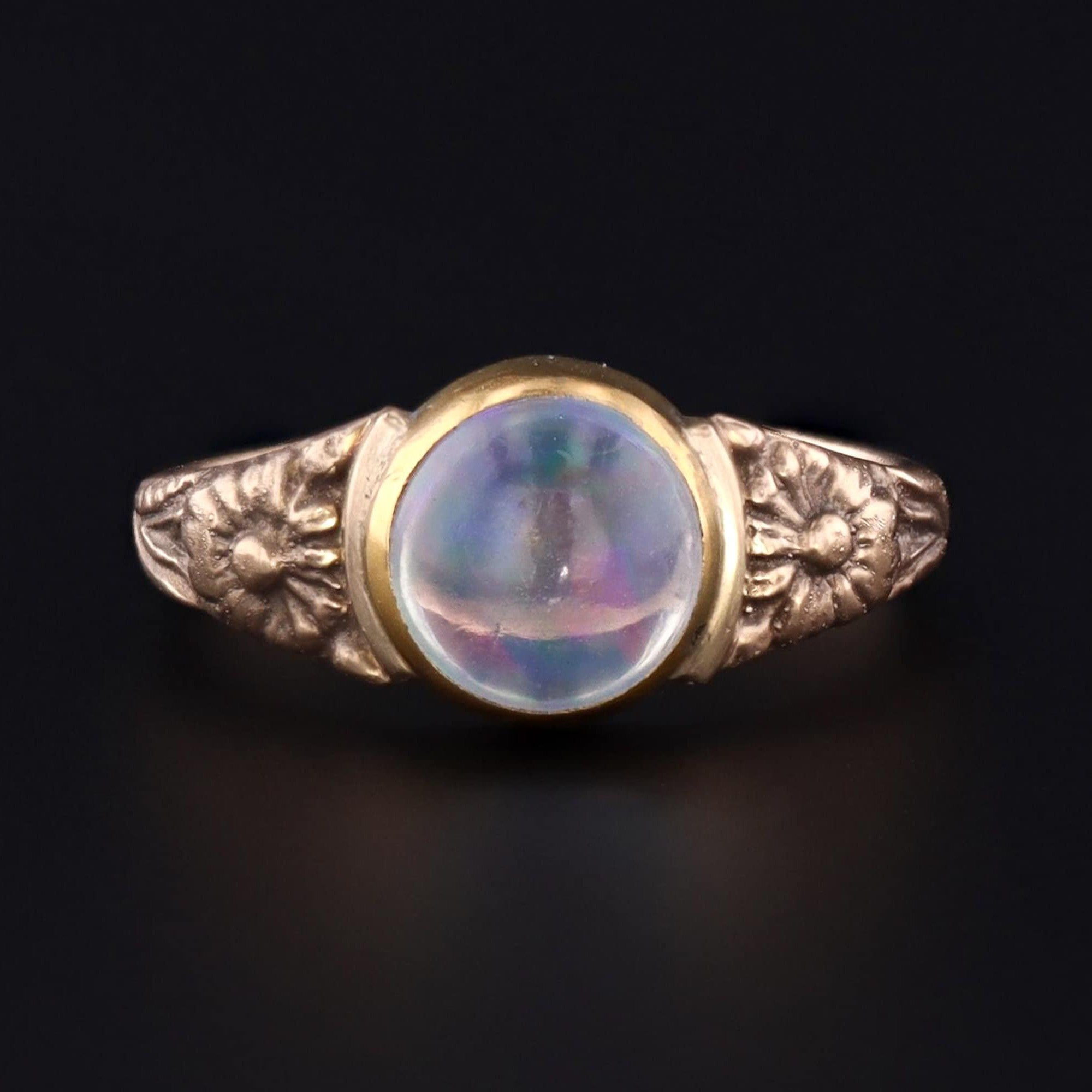 Opal Daisy Ring of 14k Gold Antique Reproduction