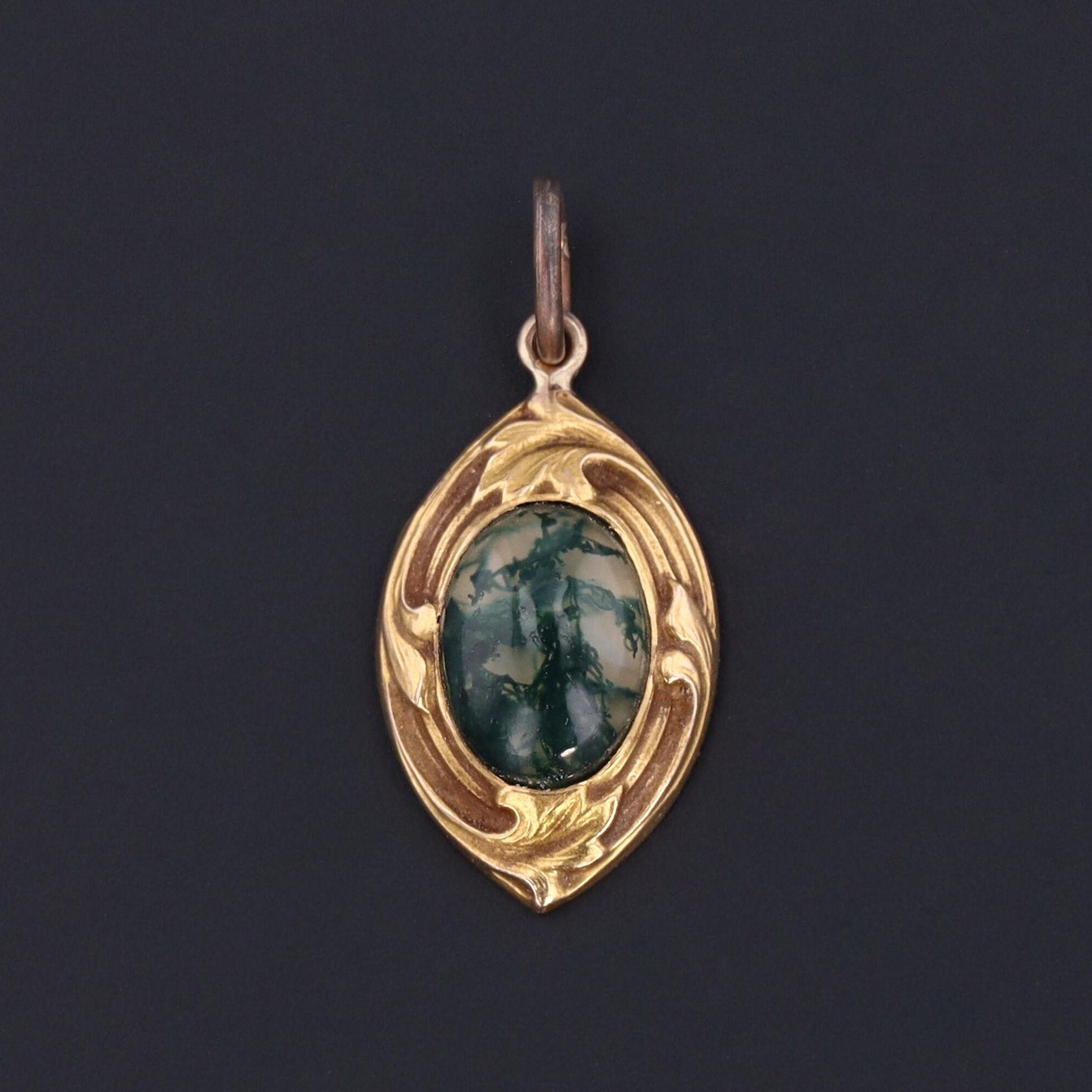 Antique Agate Conversion Charm of 14k Gold