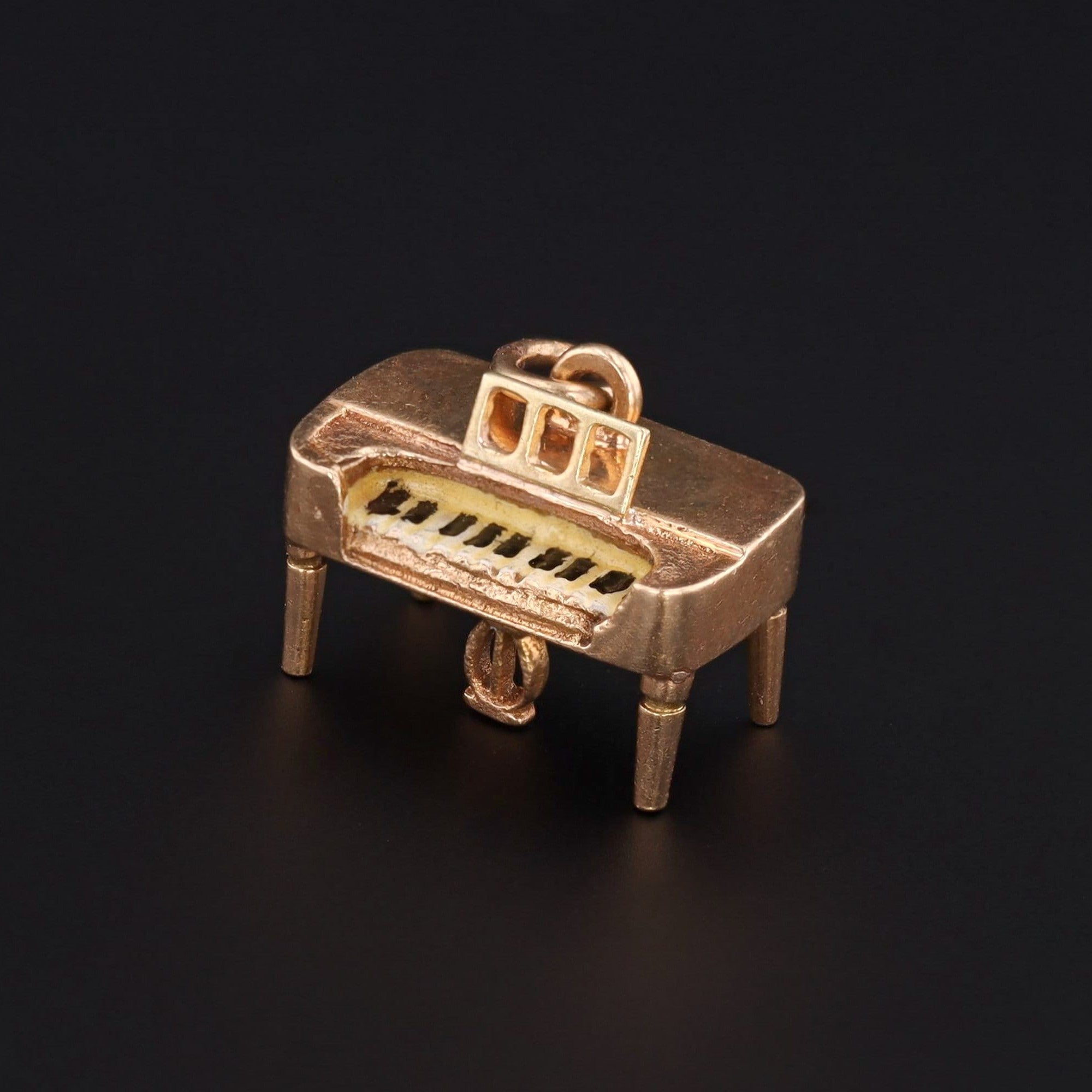 Vintage Piano Charm of 14k Gold