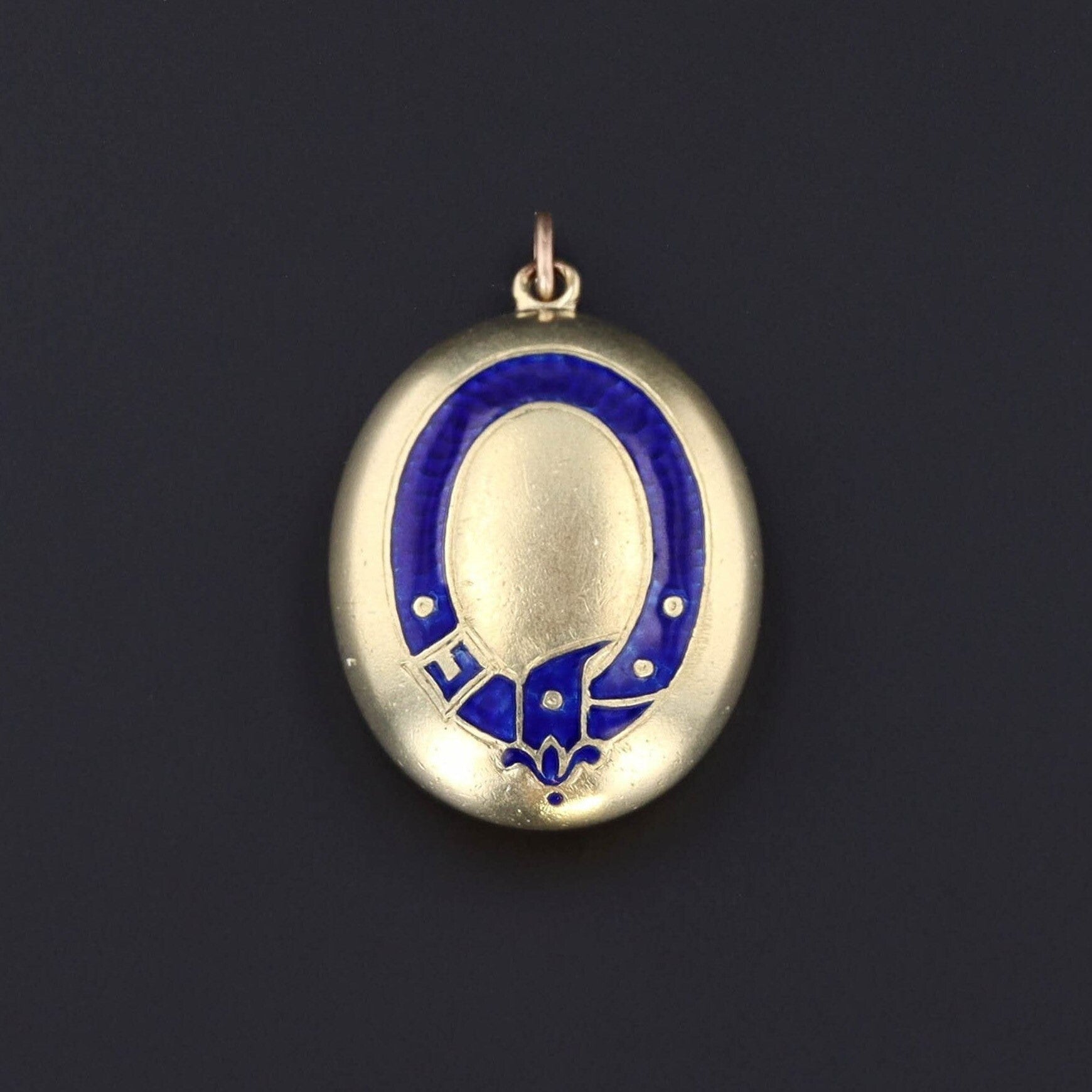 Antique Enamel Buckle Pendant of 14k Gold