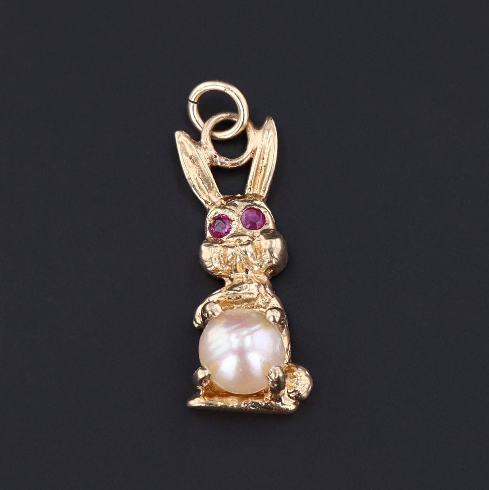 Vintage Rabbit Charm of 14k Gold