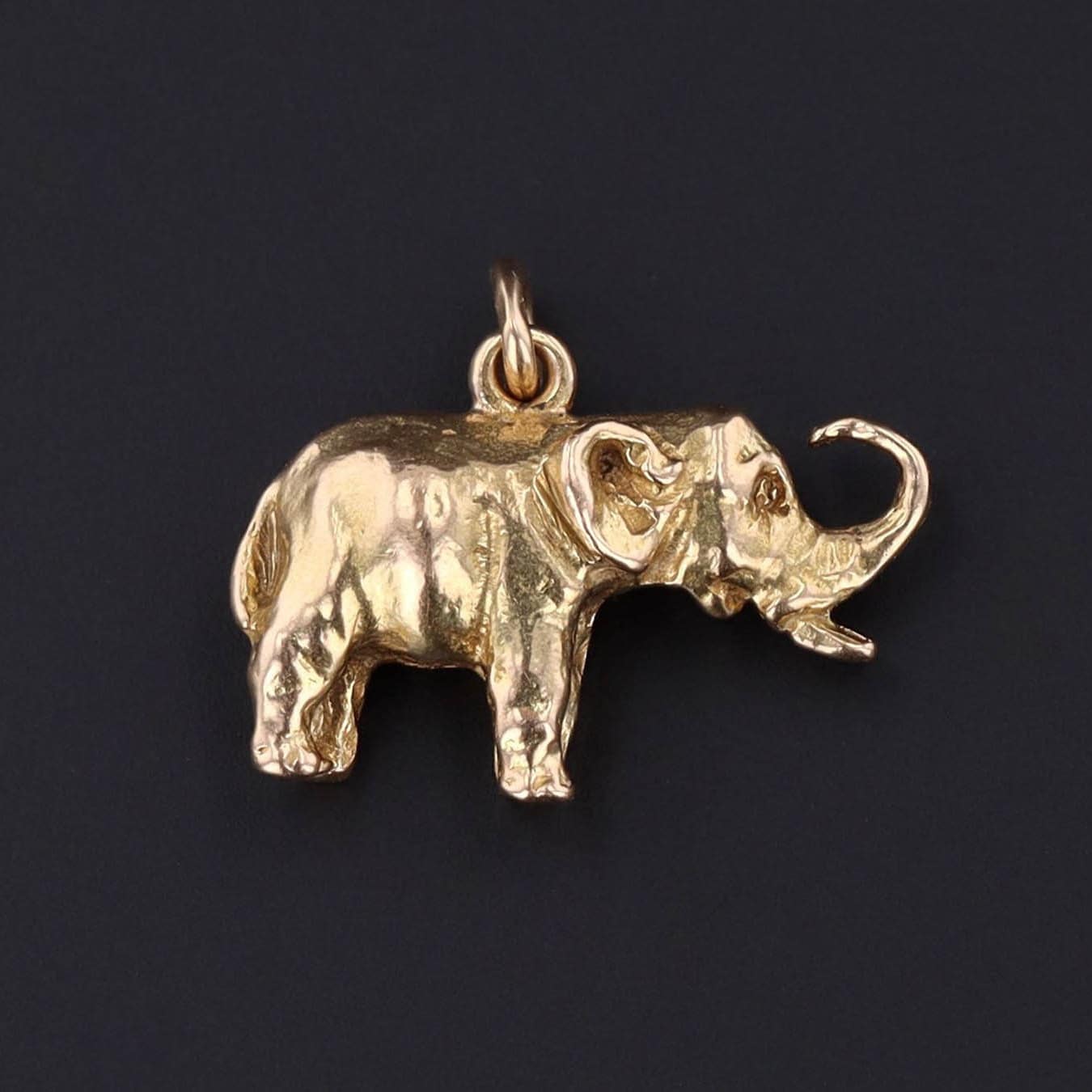 Vintage Elephant Charm of 14k Gold