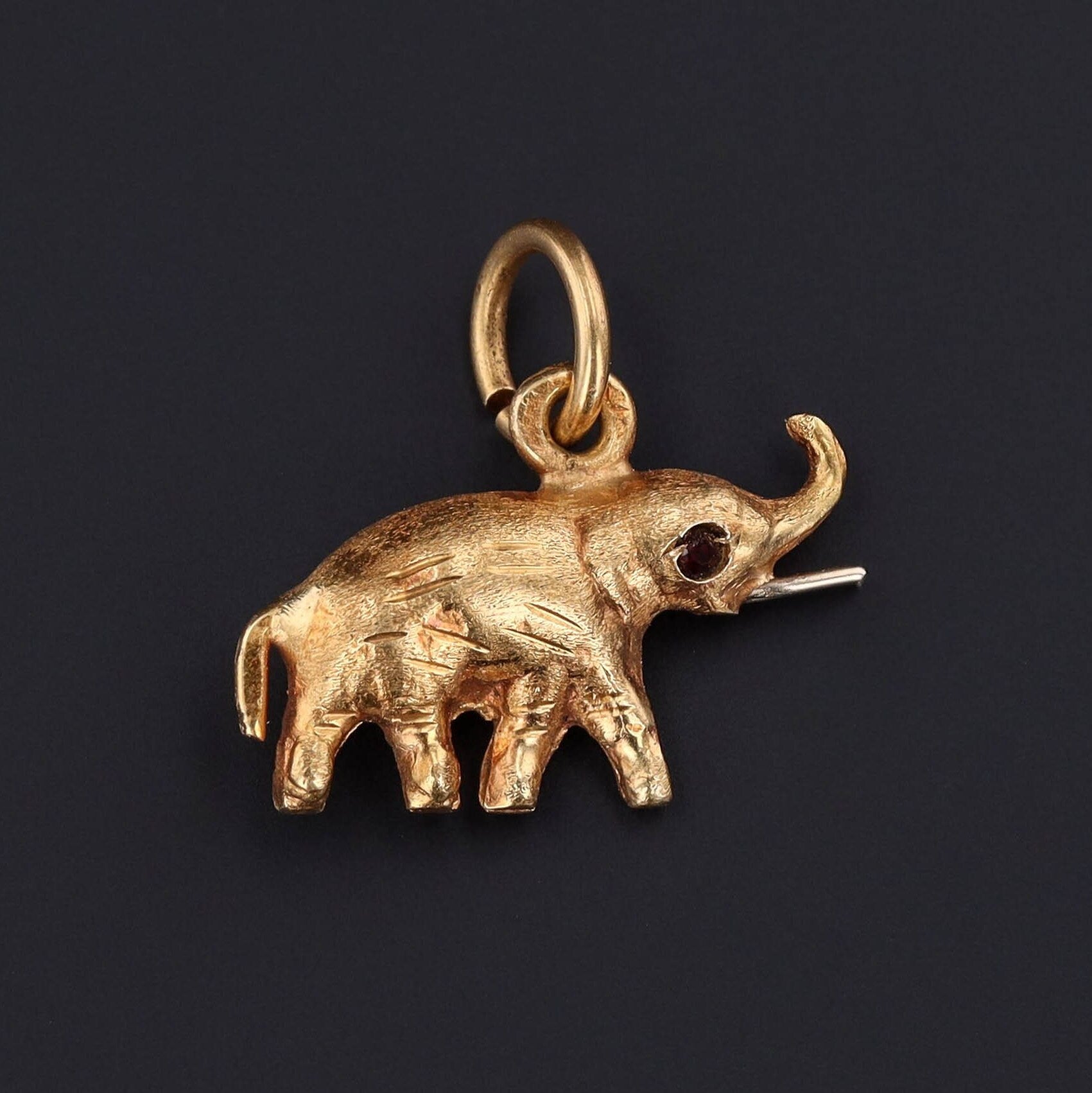 Vintage Elephant Charm of 18k Gold