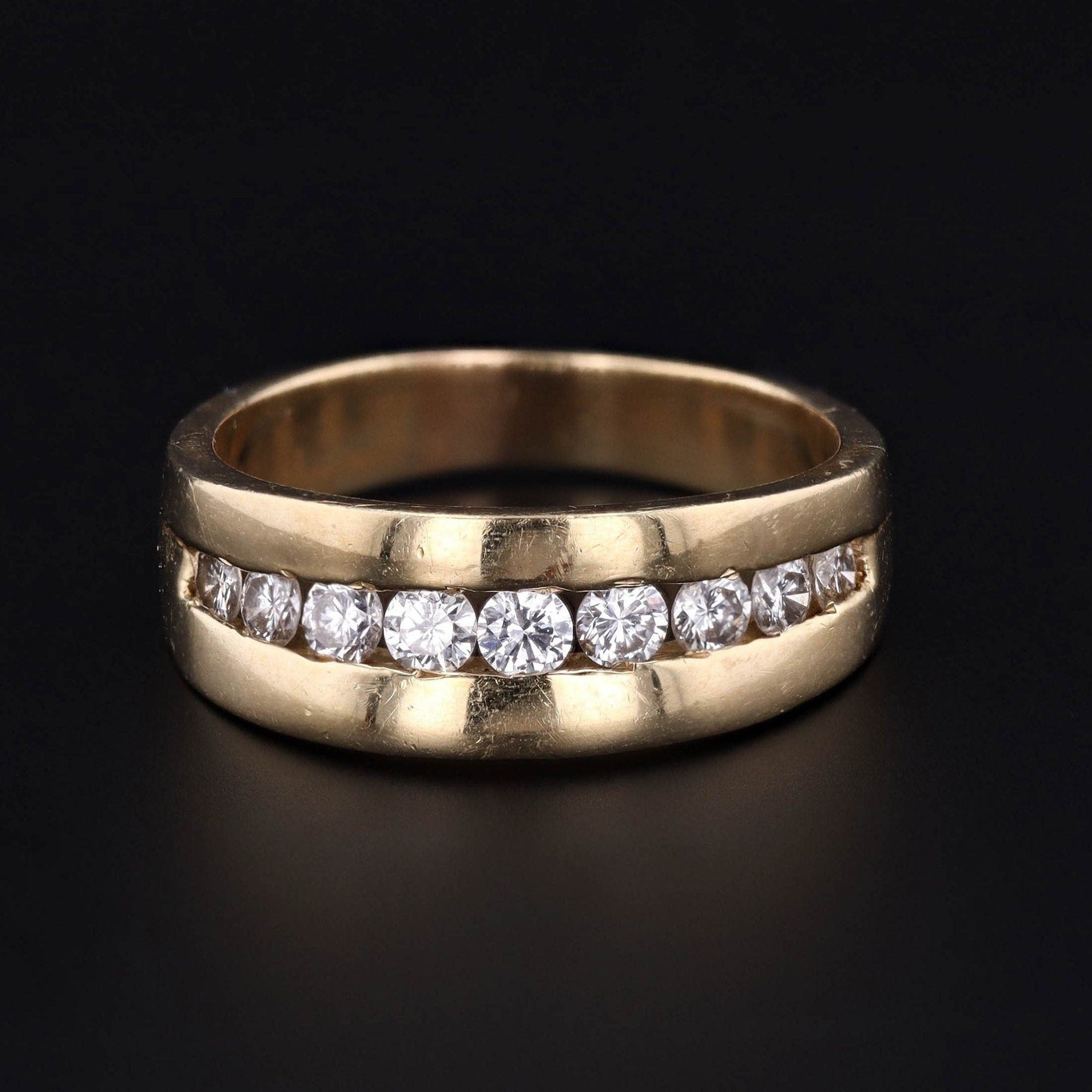Vintage Diamond Band or Ring of 14k Gold